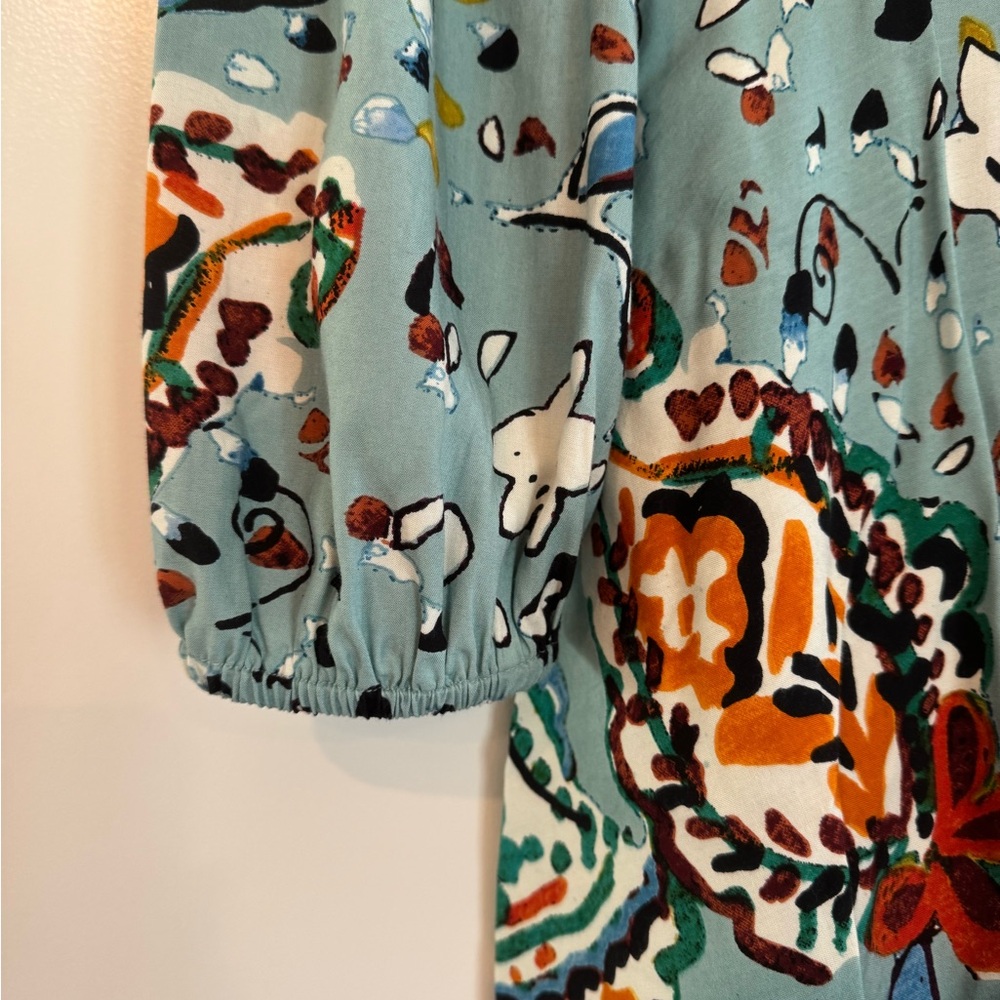 Anthro Akemi + Kim Beaded Embroidery Rayon Dress Multi Color Sz 4 NWT - Picture 5 of 10